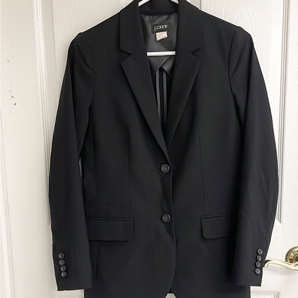 J. Crew Wool Black Boyfriend Blazer Womens 2
